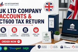 prepare UK ltd company accounts and corporation tax return ct600 hmrc tax filing