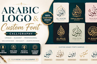 design custom arabic logo with professional arabic calligraphy and arabic font