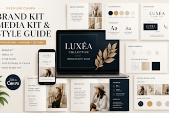 design premium canva brand kit, media kit and style guide