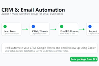automate CRM, google sheets and email follow up with zapier