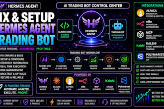 fix setup hermes agent trading bot claude code alpaca n8n mcp kalshi polymarket