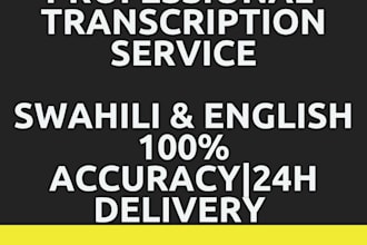 transcribe swahili and english audio to text