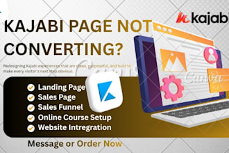 audit and redesign your kajabi link in bio, landing or sales page