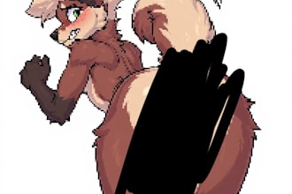 create nsfw detailed furry pixel art