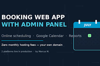 build a booking web app with admin panel