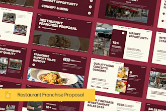 design  franchise pitch deck restaurant business plan presentation on canva