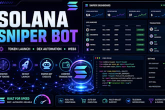develop solana sniper bot for token launch, dex trading automation, copy trade