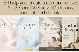 design premium selfcare digital workbooks,journals,planners within 24hours
