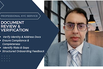 perform kyc aml compliance review, customer due diligence and risk assessment
