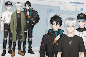 draw professional live2d vtuber character model art ready to rig