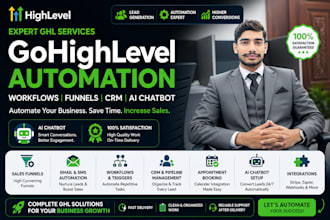 build gohighlevel automation, workflows, funnels, CRM and ai chatbot