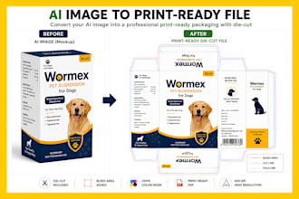 convert ai label and medicine box into print ready files