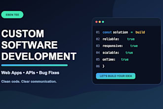 develop a custom web application API or software solution