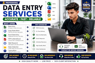 accurate data entry, copy typing and web research