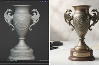 design print ready 3d trophy, awards, and medals in stl and 3mf
