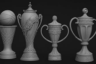 design print ready 3d trophy, awards, and medals in stl and 3mf