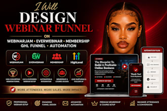 design webinar funnel on webinarjam everwebinar membership ghl funnel automation