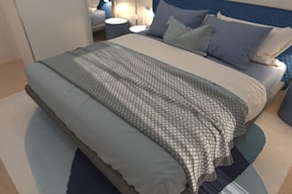 create photorealistic 3d bedroom interior design