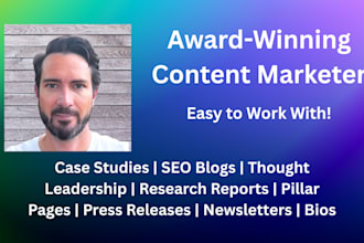 write SEO blogs, case studies, web copy, and thought leadership articles