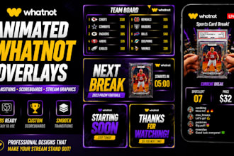 design animated whatnot overlays transitions and obs scoreboards