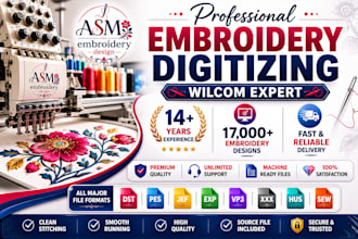 professional machine embroidery digitizing for your design