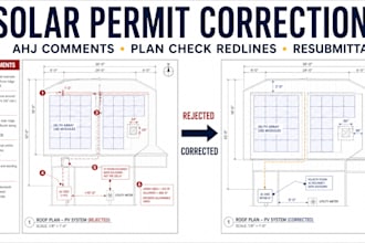 fix solar permit corrections, ahj comments and plan check redlines