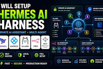 setup hermes ai harness ai private ai assistant multi agent ollama n8n mcp