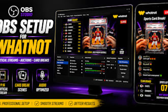 setup obs for whatnot vertical streams auctions and card breaks