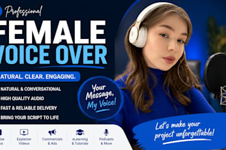 record a natural female voice over for corporate and business videos