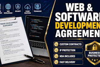 draft a web developer and software development agreement