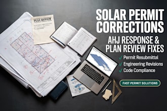 solar permit corrections, ahj response, plan review and resubmittal engineering