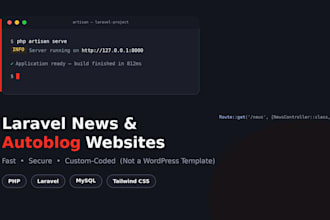 build a custom automated blog or news website using laravel