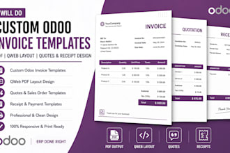 do custom odoo invoice templates pdf qweb layout quotes and receipt design
