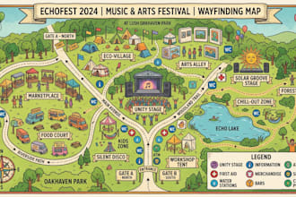 design event map festival map venue map navigation map and wayfinding layout