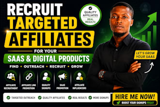 recruit targeted affiliate marketers for your saas or digital product
