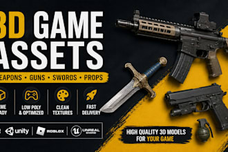 design stylized low poly 3d game model weapon shotgun swords assets packs roblox