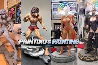 3d print and paint anime figure statue miniature painting resin stl