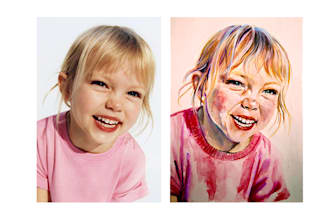 draw a hand drawn realistic portrait in charcoal, fineliner or color