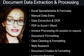provide data processing, document formatting, and excel support
