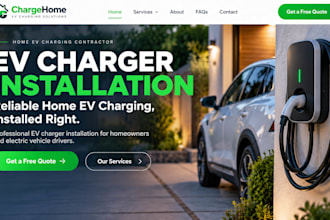 design wix ev charger installation website home ev charging contractor website