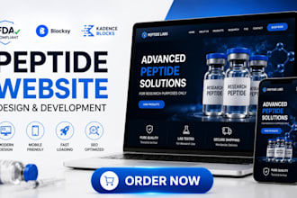 build fda complant peptide website, blocksy wordpress, kadence blocks website