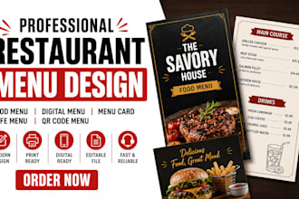 design restaurant menu food menu digital menu food menu design menu card cafe