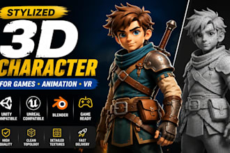 create stylized 3d characters for games, animation and VR