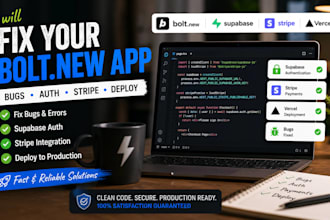 fix bolt new bugs, supabase auth, stripe and deploy your app