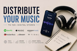 distribute your music to spotify, apple music, amazon music and 150 stores