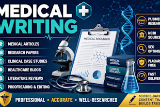 research and write medical and healthcare content within 24 hours