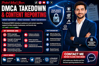 ig mass report, takedown harassing content, remove copyright, auto reply, x dmca