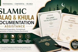 assist with online islamic divorce talaq and khula certificate