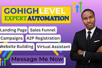 setup gohighlevel a2p, crm automation, sales funnel and landing page