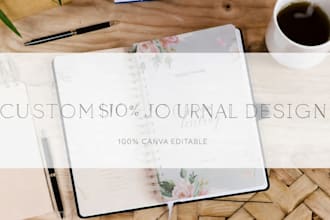 create canva journal design, custom digital and printable journal